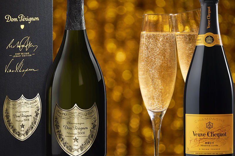 Champagne Dom Pérignon, Roederer, Veuve Clicquot, Krug